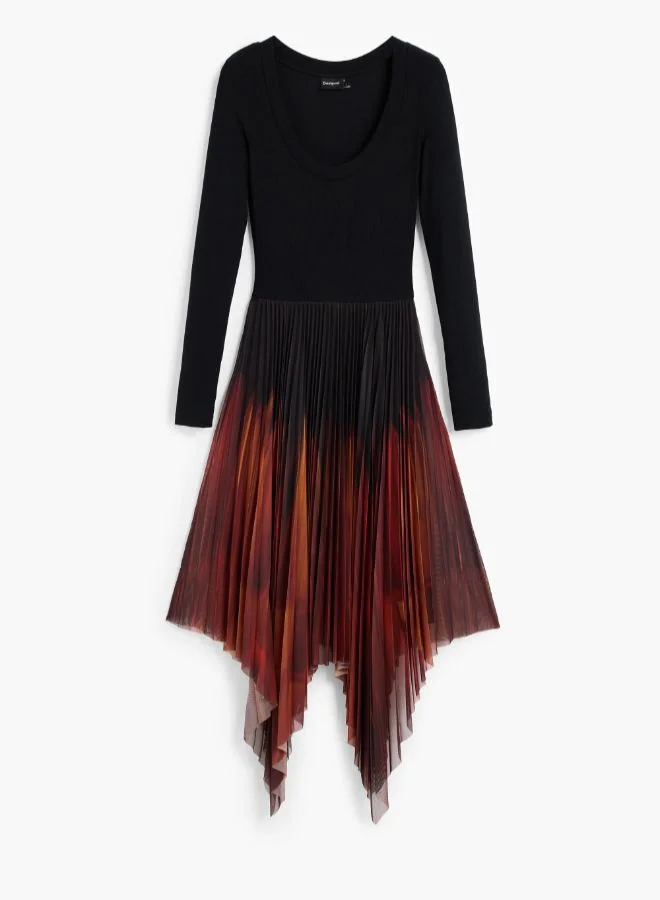 DESIGUAL black and red gradient Fitted Midi Dress for Women | Best Price UAE